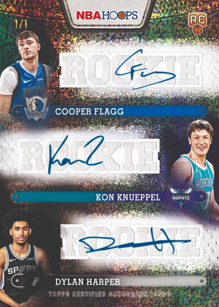 Cooper Flagg Kon Knueppel Dylan Harper Rookie Triples Auto 1/1